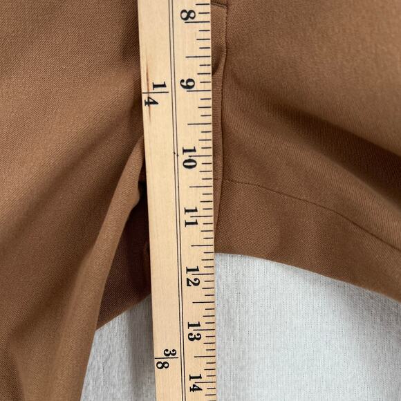 JOSEPH Zoom Gabardine Stretch Trouser Pants Womens 4 Camel Tan Slim Straight Leg - Picture 14 of 15